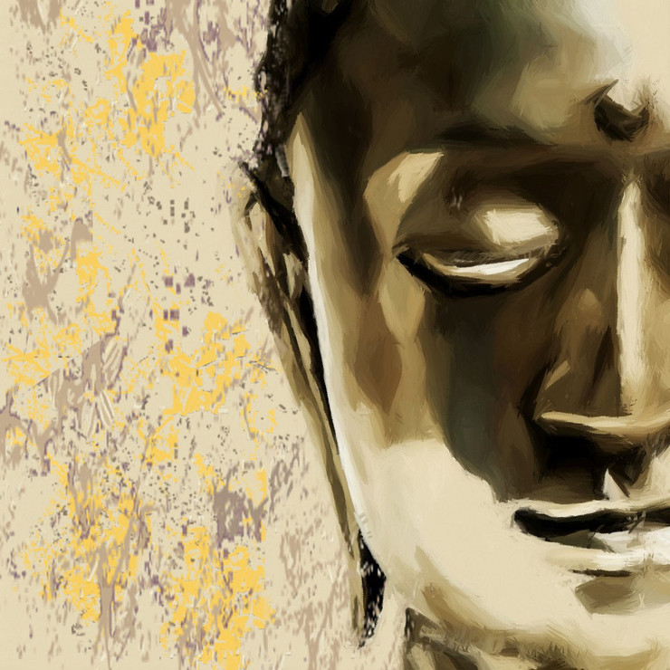 buddha, buddha paintings, buddha with closed eyes
