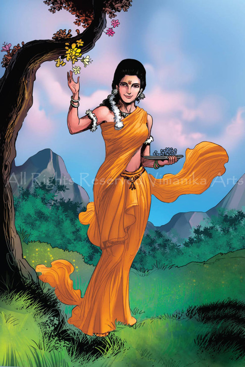 Maa Sati  (PRT_6900_42564) - Canvas Art Print - 24in X 36in