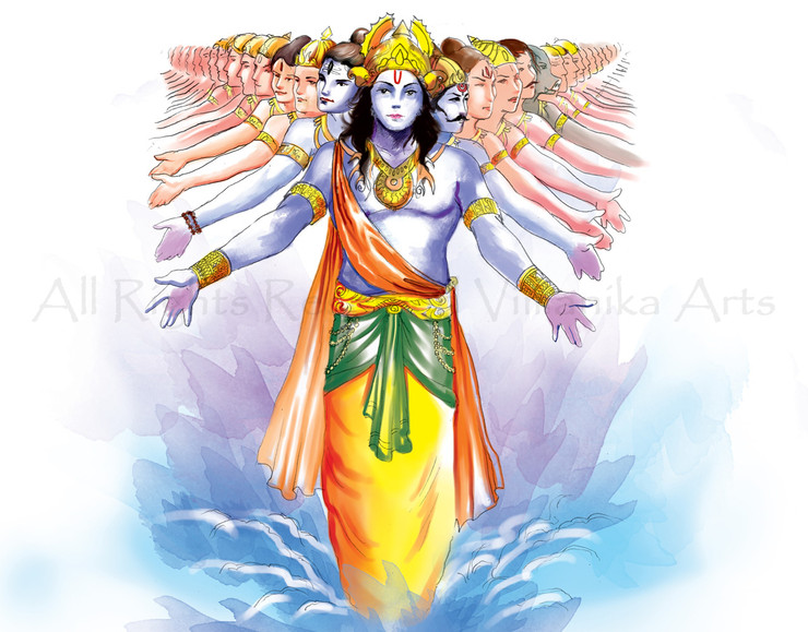 Lord Krishna Divyaroop (PRT_6900_42561) - Canvas Art Print - 31in X 24in