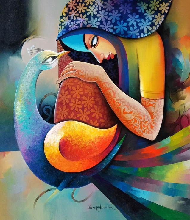 Affection 7 (ART_3298_42725) - Handpainted Art Painting - 25in X 29in