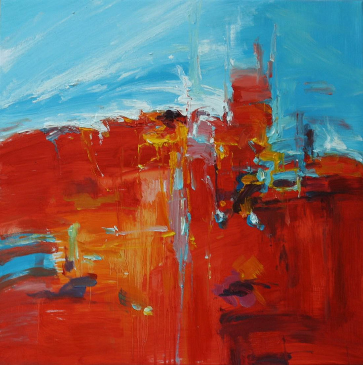 Design,Abstract,Brown Abstract,Stroke,Red,Sky Blue Art