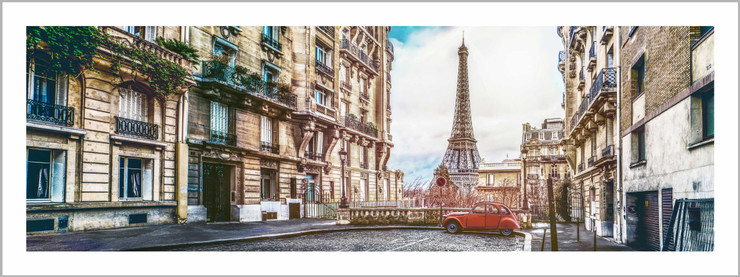 Cityscape | Eiffel Tower On A Cloudy Day | Eco-Friendly & Odorless Canvas Print (PRT_7026_41672) - Canvas Art Print - 48in X 18in