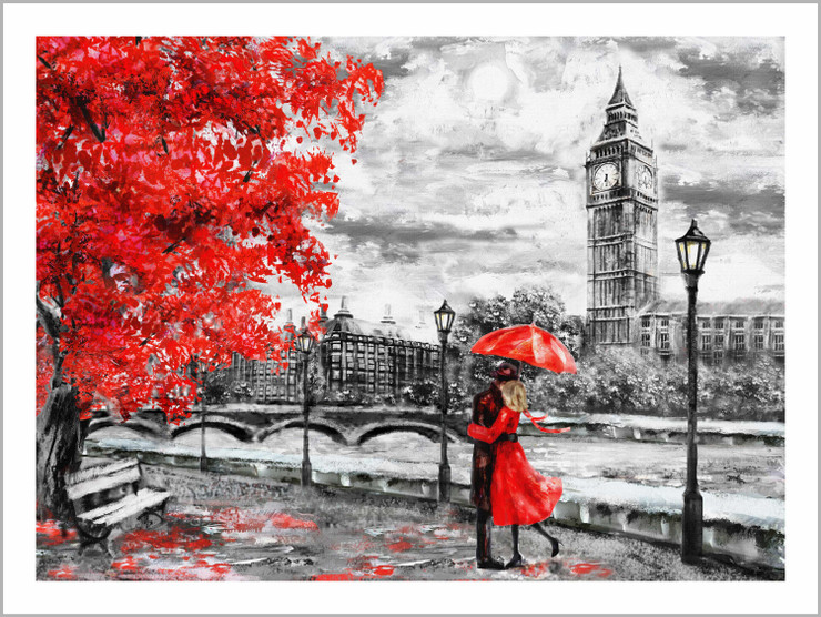 Cityscape | Street of London with Big Ben | Eco-Friendly & Odorless Canvas Print (PRT_7026_41641) - Canvas Art Print - 59in X 44in