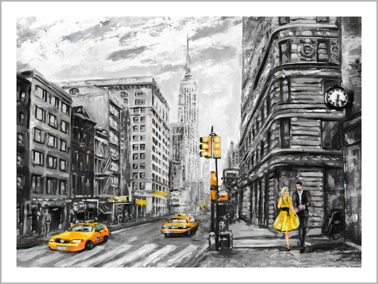 Cityscape | Street View Of New York | Eco-Friendly & Odorless Canvas Print (PRT_7026_41369) - Canvas Art Print - 55in X 40in