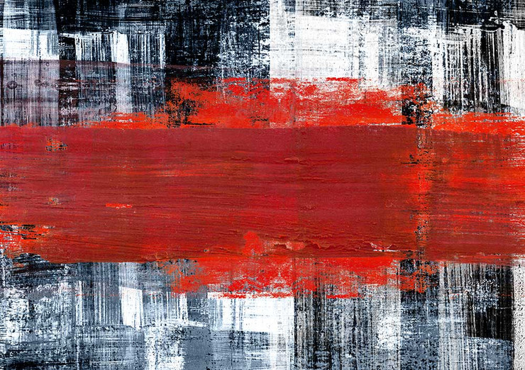 Abstract | Red Stroke | Eco-Friendly & Odorless Digital Canvas Print (PRT_7026_41139) - Canvas Art Print - 55in X 40in