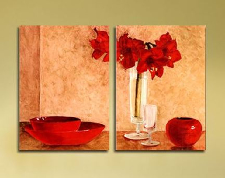 abstract, flower, red flower, flower vase, plate, dinner, multipiece, glass, wine glass, red