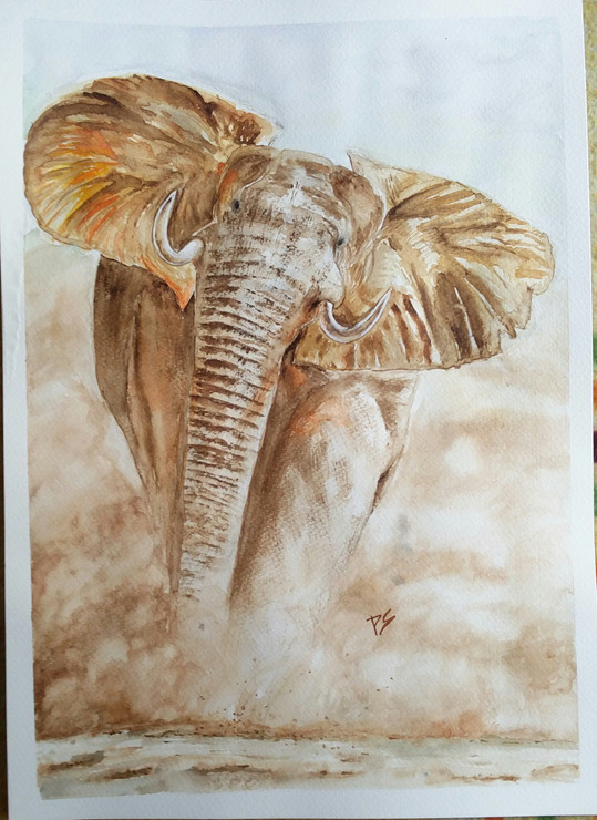 Magnificent - Symbol of power and authority  (ART_6933_42905) - Handpainted Art Painting - 11in X 16in