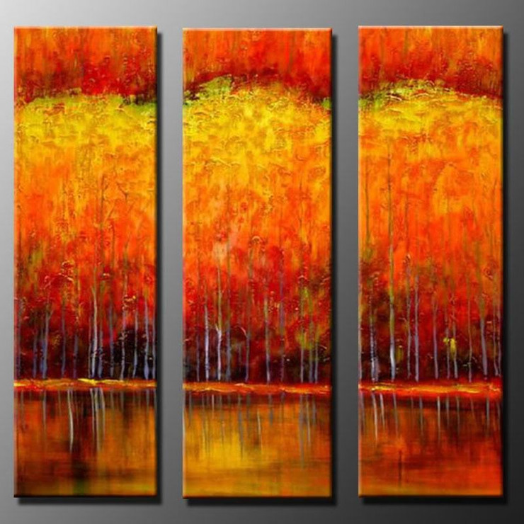 forest, tree, trees, orange , autumn, trees in autumn