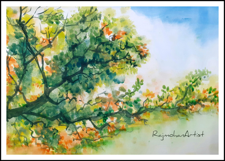 Autumn (ART_7156_43002) - Handpainted Art Painting - 11in X 16in