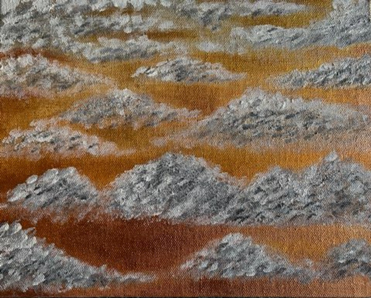 Shiny Clouds (ART_7168_43091) - Handpainted Art Painting - 10in X 8in