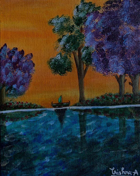 Scenic Vibes (ART_7168_43086) - Handpainted Art Painting - 8in X 10in