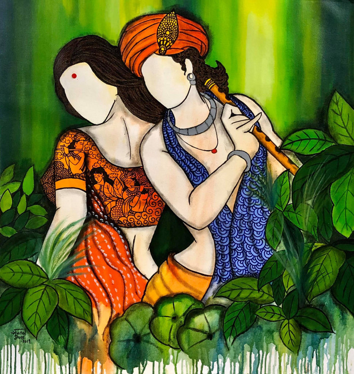 Preeti (ART_7129_43134) - Handpainted Art Painting - 35in X 36in