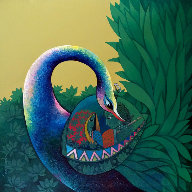 Enchant 4 (ART_3298_43407) - Handpainted Art Painting - 24in X 24in