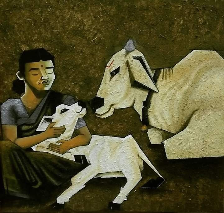 Love (ART_6778_43921) - Handpainted Art Painting - 36in X 30in