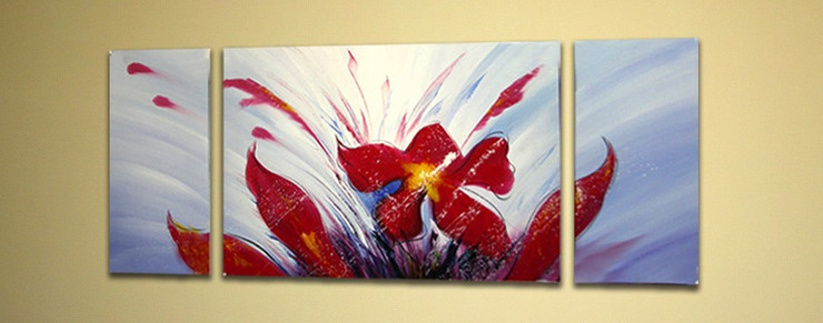 Flower, flower, red flower, splash, blue, red flower  with blue background