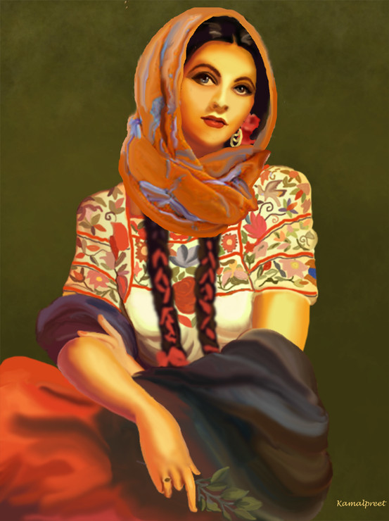 Russian Lady (PRT_7096_43876) - Canvas Art Print - 40in X 56in