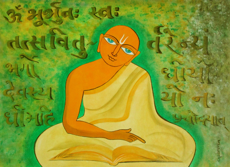 Portrait Series:  The Saint II (ART_1998_44366) - Handpainted Art Painting - 25in X 18in