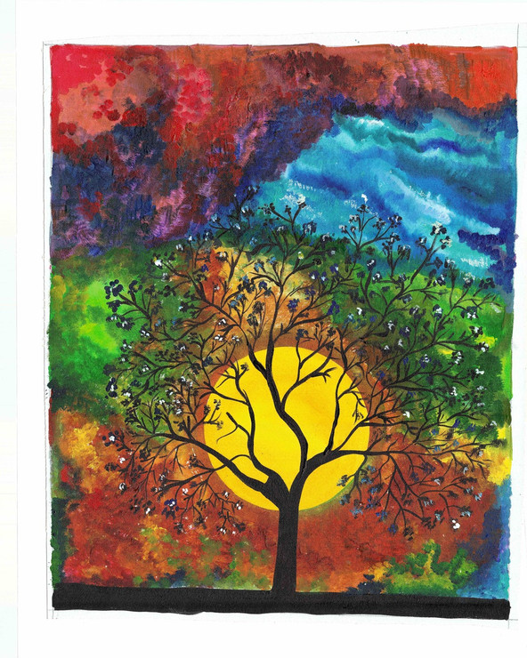 Abstract  (ART_7193_44441) - Handpainted Art Painting - 17in X 22in