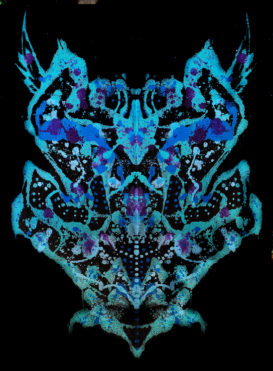 Rorschach #1 (ART_4174_44650) - Handpainted Art Painting - 7in X 14in