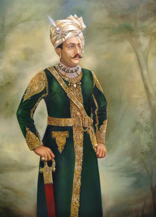 Maharaja Ajit Singh of Khetri Rajasthan (ART_2078_44600) - Handpainted Art Painting - 36in X 48in