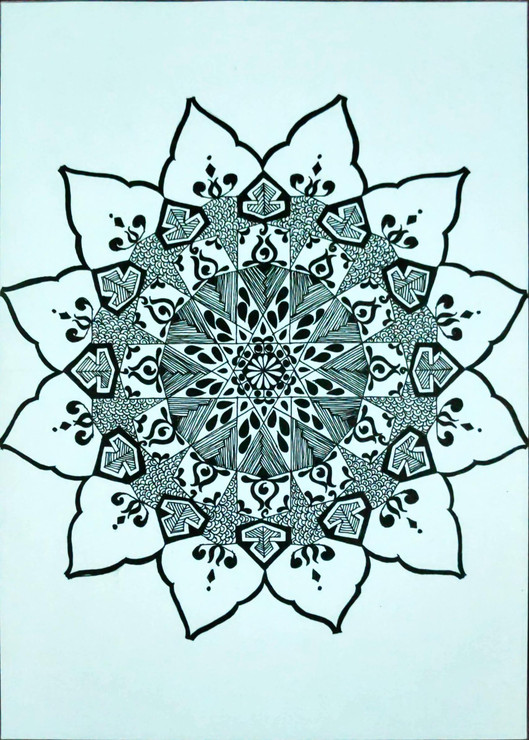 The Majestic Flower Petals (ART_7209_44570) - Handpainted Art Painting - 9in X 12in