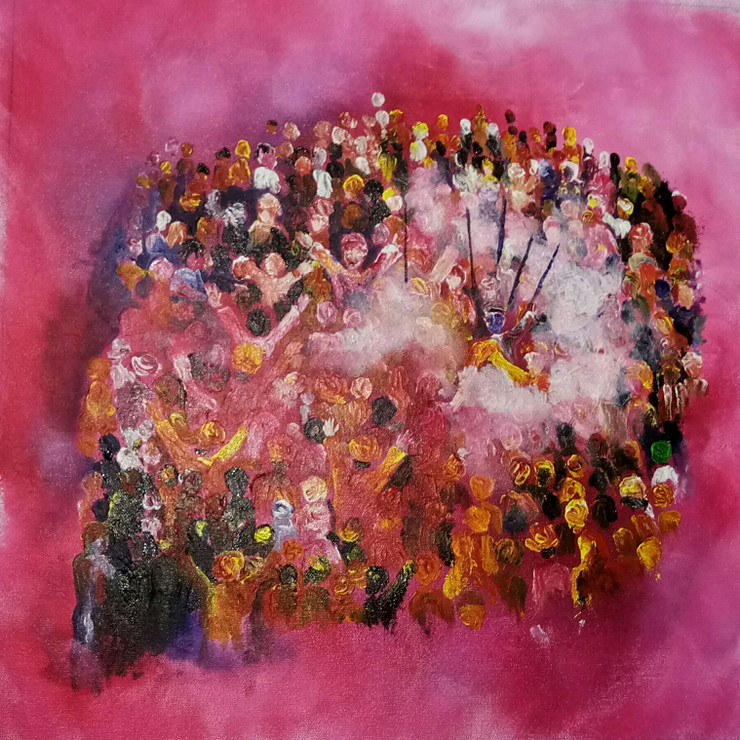 The Holi (ART_3674_44709) - Handpainted Art Painting - 18in X 18in