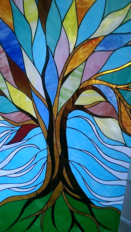 Abstract Tree art (ART_7232_44724) - Handpainted Art Painting - 12in X 16in