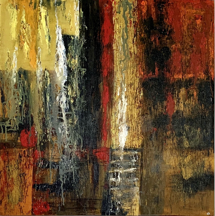 Abstract in Brown Shades (ART_7242_44950) - Handpainted Art Painting - 24in X 24in