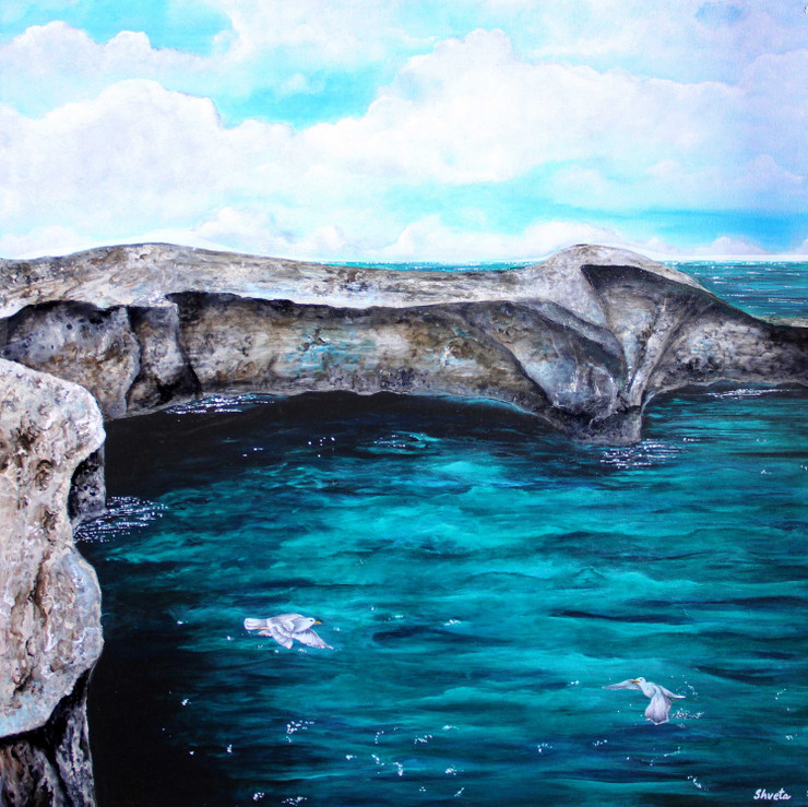 Drop of Heaven (ART_6584_45115) - Handpainted Art Painting - 36in X 36in