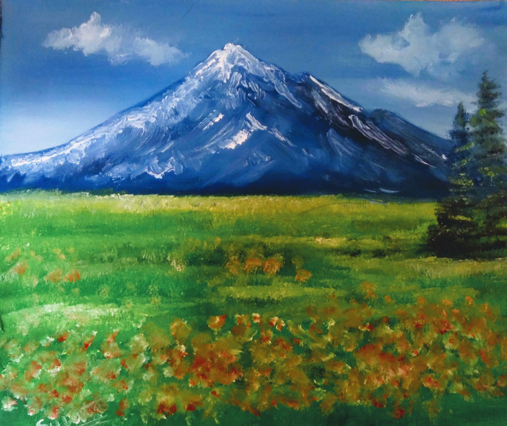 Landscape1 (ART_574_45146) - Handpainted Art Painting - 12in X 10in