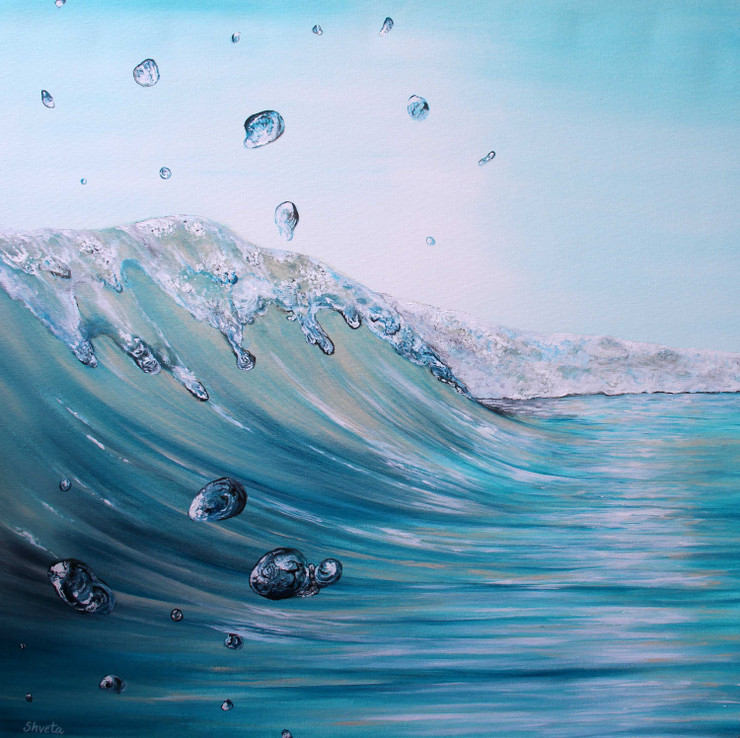 Touch the Sky (ART_6584_45124) - Handpainted Art Painting - 36in X 36in