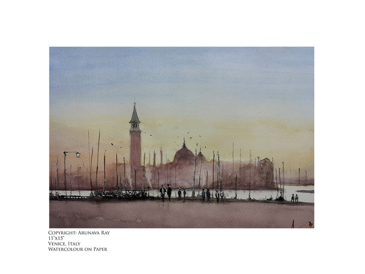 Venice (ART_5950_45495) - Handpainted Art Painting - 15in X 11in