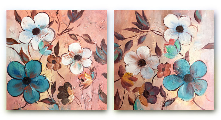 Flower painting  (ART_6706_45514) - Handpainted Art Painting - 24in X 12in