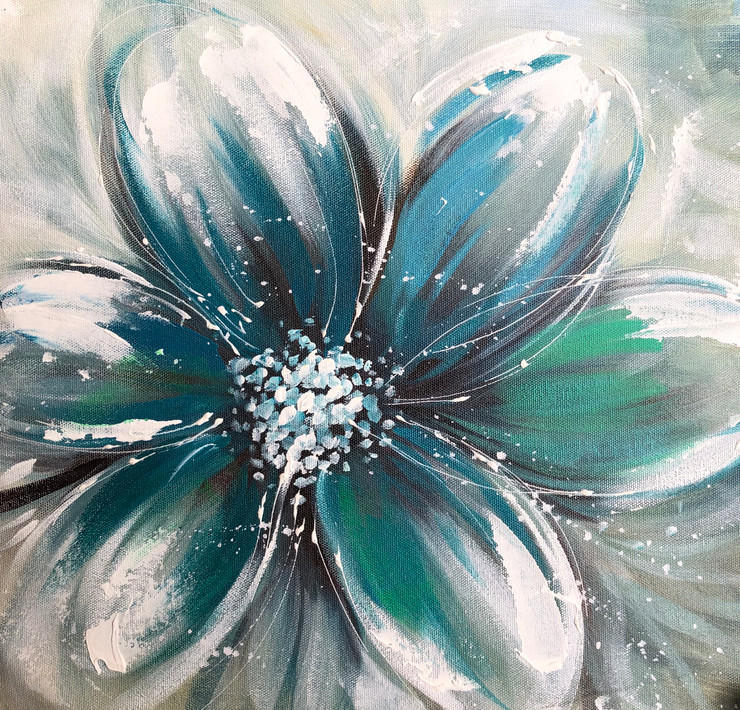 Flower painting  (ART_6706_45458) - Handpainted Art Painting - 15in X 15in