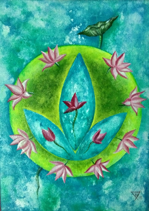 Care of the third eye (ART_7276_45622) - Handpainted Art Painting - 10in X 14in