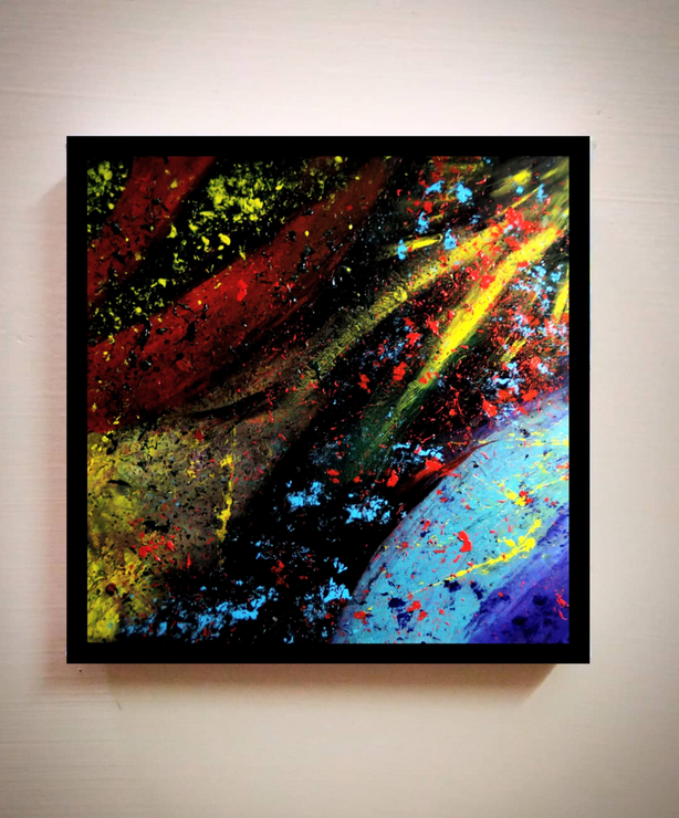 Fantasy space (ART_7285_45820) - Handpainted Art Painting - 16in X 16in