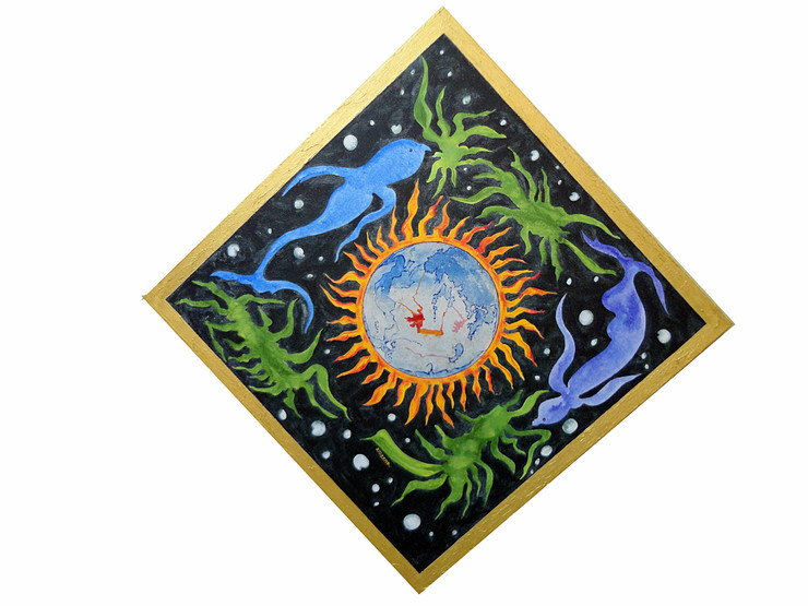 Global Warming 01 (ART_1149_45810) - Handpainted Art Painting - 42in X 42in