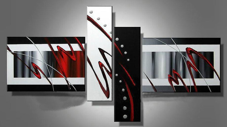 abstract, red abstract, multi piece red abstract