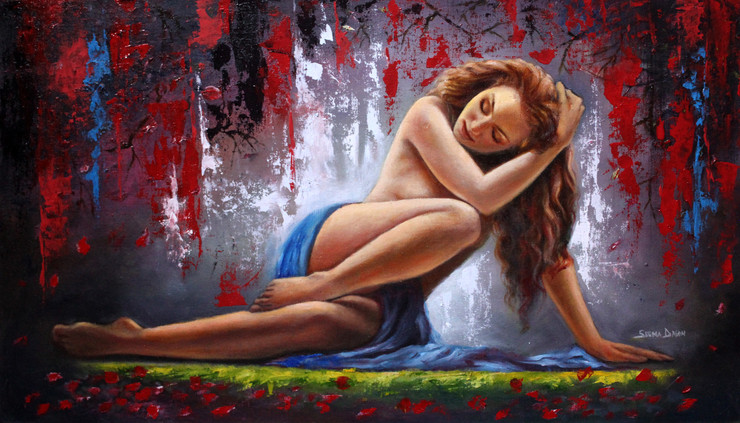 Beauty (ART_236_45984) - Handpainted Art Painting - 18in X 30in
