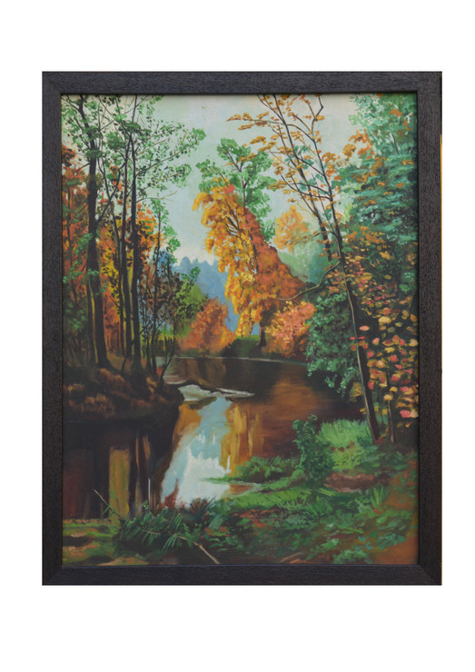 Landscape with water (ART_1388_46032) - Handpainted Art Painting - 18in X 24in