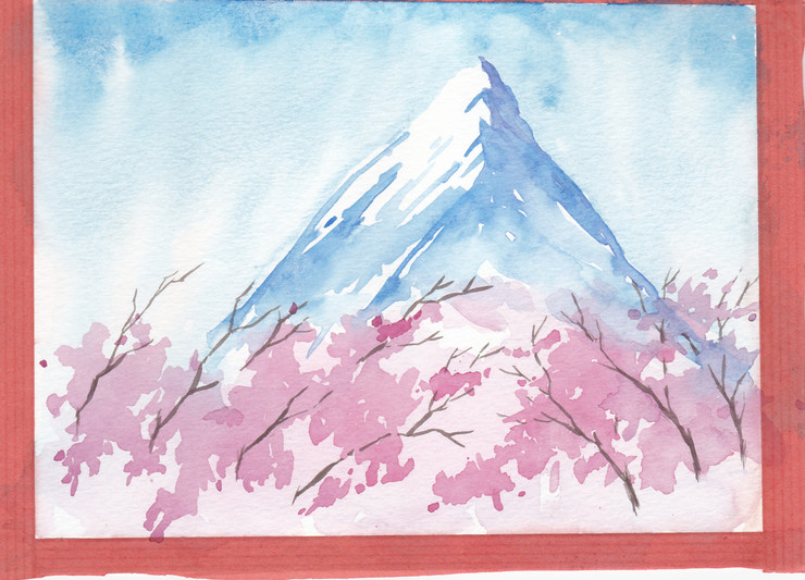 Mountain Peak (ART_7304_46122) - Handpainted Art Painting - 8in X 5in