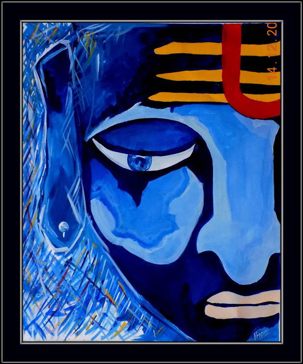 Lord shiva, shiv, blue, abstract shiva, abstract lord shiva