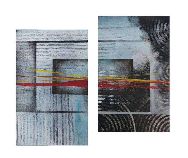 Abstract Painting (ART_7297_46016) - Handpainted Art Painting - 16in X 13in