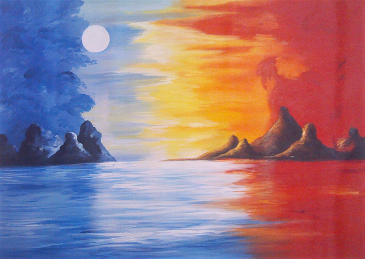 Mystic Nature (ART_1229_46467) - Handpainted Art Painting - 36in X 24in