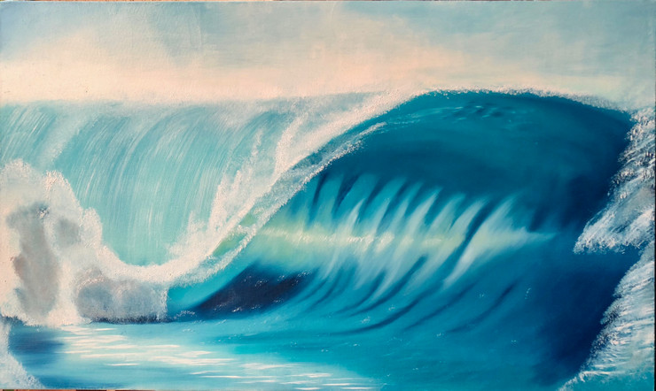 The Big wave (ART_7328_46469) - Handpainted Art Painting - 30in X 20in