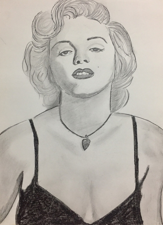 Marilyn Monroe portrait (ART_5557_46876) - Handpainted Art Painting - 10in X 14in