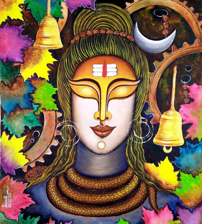 Shivam (ART_7352_46805) - Handpainted Art Painting - 17in X 20in