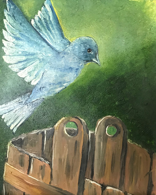 Flying bird (ART_7359_46932) - Handpainted Art Painting - 7in X 9in