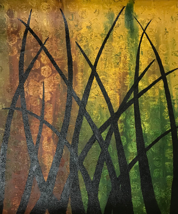 Grassland (ART_7359_46926) - Handpainted Art Painting - 14in X 16in