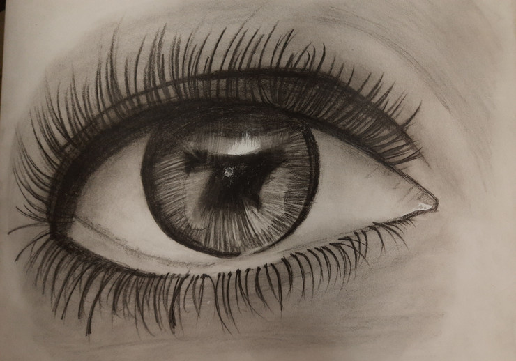 The EYE (ART_3527_46802) - Handpainted Art Painting - 14in X 12in
